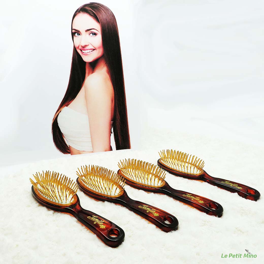 4 Sets Double Thickness 24K Gold plated Pins Hair Brush plus Velvet Pouch